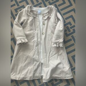 bella bliss Cream with gold sparkle Ruffle Trim Coat fleece lined